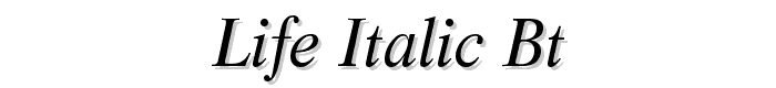 Life Italic BT font